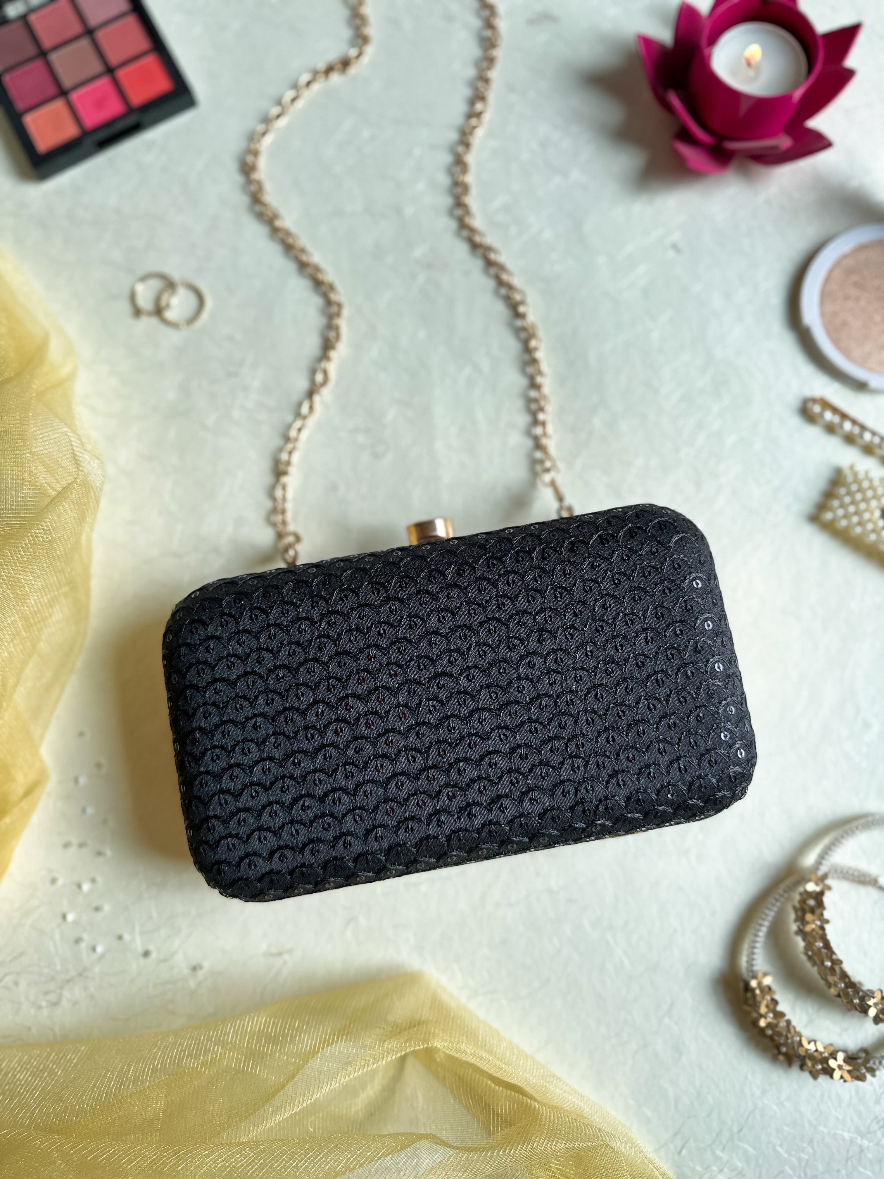 Nice-G Onyx Glow Clutch: The Perfect Midnight Elegance